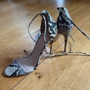 Aldo Black and White Snakeskin Heels